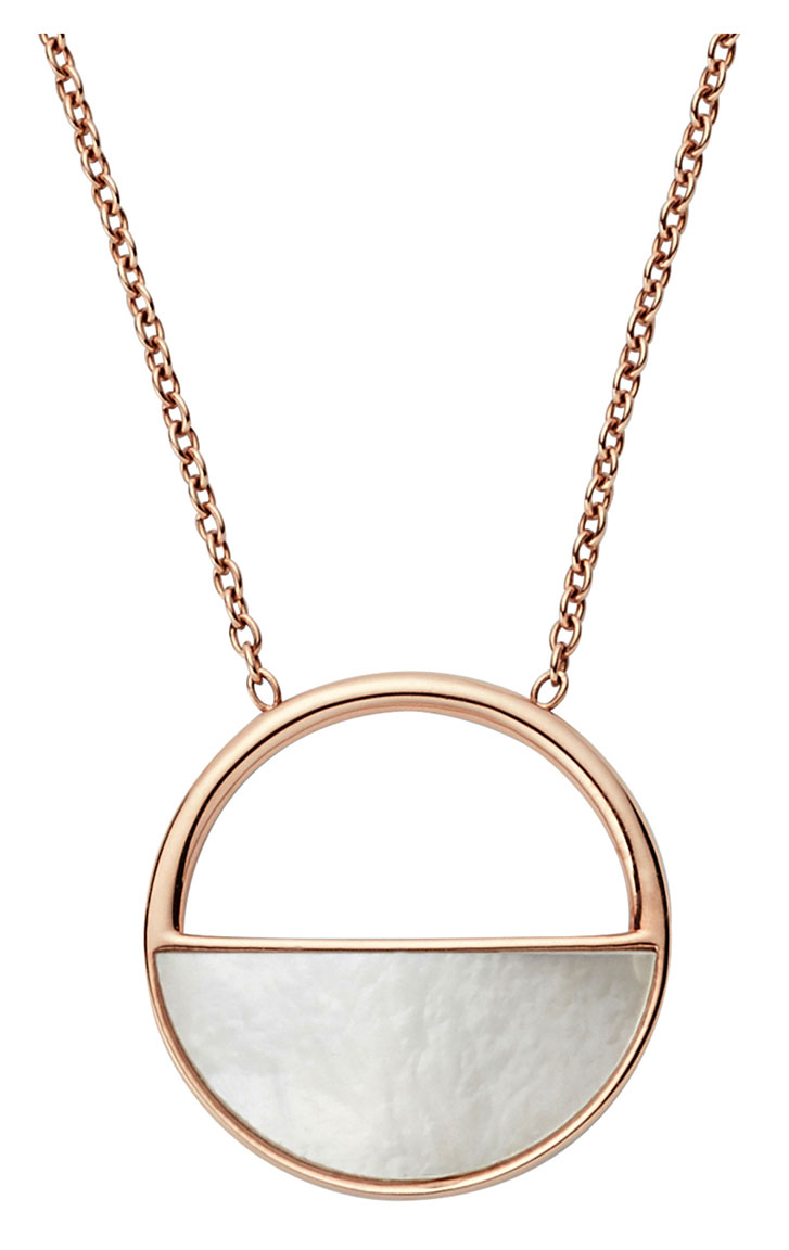 Skagen halsband Agnethe Rose-Gold-Tone and Mother-of-Pearl Short