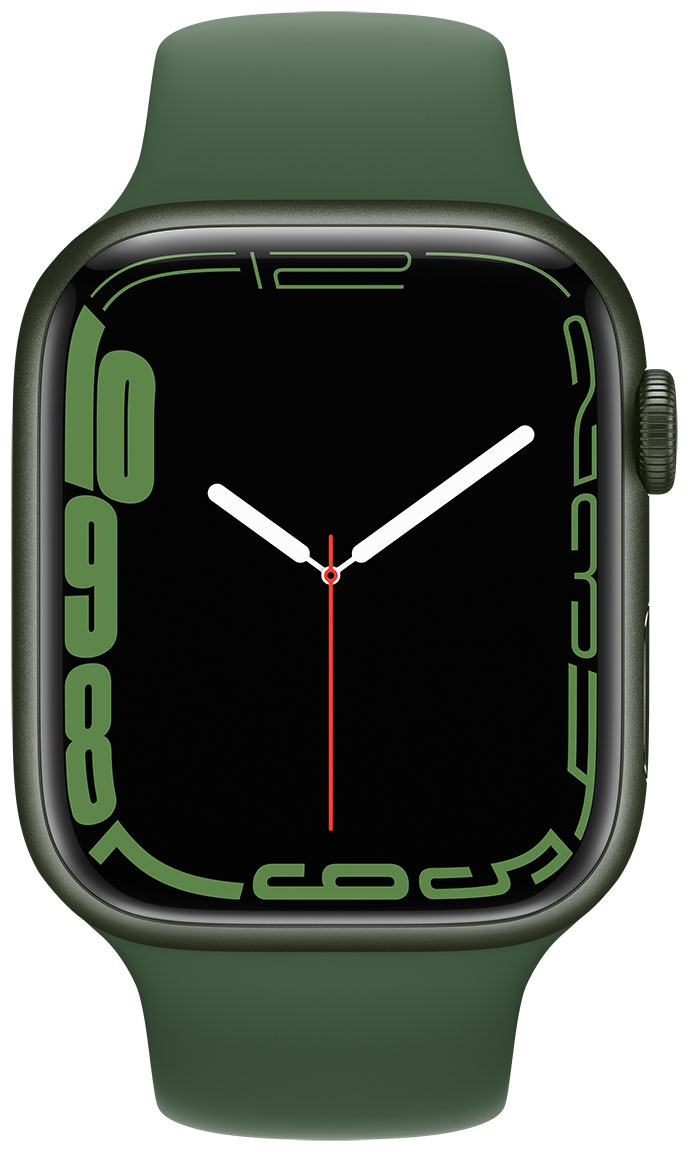 Apple Watch Series 7 GPS grön aluminiumboett 45 mm klöver sportband  MKN73KS/A